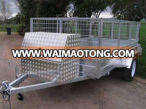 box trailer with large storage tool box